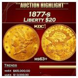 1877-s Gold Liberty Double Eagle $20 ms63+ SEGS