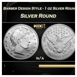 Barber Design Style - 1 oz Silver Round Round