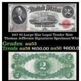 1917 $2 Large Size Legal Tender Note Thomas Jeffer