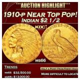 1910-p Gold Indian Quarter Eagle Near Top Pop! $2