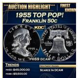 1955 Proof Franklin Half Dollar TOP POP! 50c pr69
