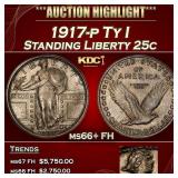 1917-p Ty I Standing Liberty Quarter 25c ms66+ FH