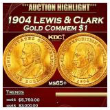 1904 Lewis & Clark Gold Commem Dollar 1 ms65+ SEGS