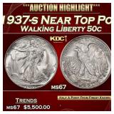 1937-s Walking Liberty Half Dollar Near Top Pop 50