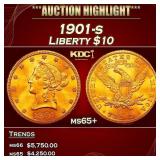 1901-s Gold Liberty Eagle $10 ms65+ SEGS