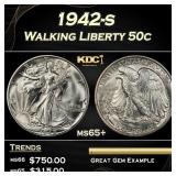 1942-s Walking Liberty Half Dollar 50c Grades ms65