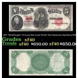 1907 $5 Large Size Legal Tender Note "WoodChopper"