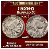 1926-d Buffalo Nickel 5c ms65 SEGS