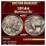 1914-s Buffalo Nickel 5c ms65+ SEGS