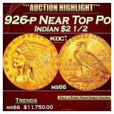 1926-p Gold Indian Quarter Eagle Near Top Pop! $2