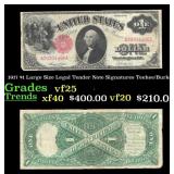 1917 $1 Large Size Legal Tender Note Grades vf+ Si