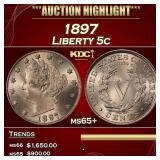 1897 Liberty Nickel 5c ms65+ SEGS