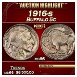 1916-s Buffalo Nickel 5c ms66 SEGS