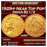 1929-p Gold Indian Quarter Eagle Near Top Pop! $2
