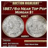 1887/6-o Morgan Dollar Near Top Pop $1 ms64+ USCG