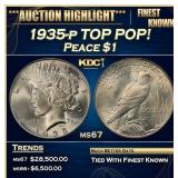 1935-p Peace Dollar TOP POP! $1 ms67 SEGS