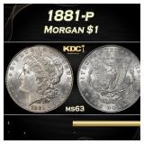 1881-p Morgan Dollar $1 Grades ms63