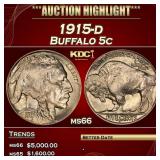 1915-d Buffalo Nickel 5c ms66 SEGS