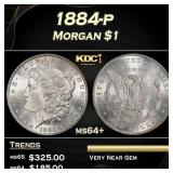 1884-p Morgan Dollar $1 Grades ms64+