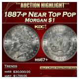 1887-p Morgan Dollar Near Top Pop $1 ms67+ SEGS