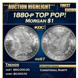 1880-p Morgan Dollar TOP POP! $1 ms67 SEGS