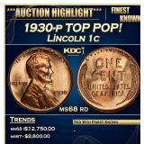 1930-p Lincoln Cent TOP POP! 1c ms68 rd SEGS