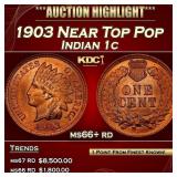 1903 Indian Cent Near Top Pop 1c ms66+ rd SEGS