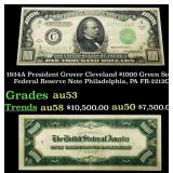 1934A $1000 Green Seal Federal Reserve Note Presid