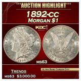 1892-cc Morgan Dollar $1 ms63 USCG