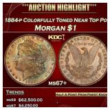 1884-p Morgan Dollar Colorfully Toned Near Top Pop