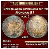 1878-s Morgan Dollar Rainbow Toned Near Top Pop $1