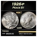 1926-p Peace Dollar $1 Grades ms65