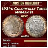 1921-d Morgan Dollar Colorfully Toned $1 ms66+ SEG