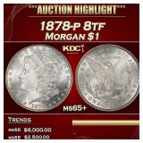 1878-p 8tf Morgan Dollar $1 ms65+ SEGS