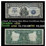 1899 $5 Large Size Silver Certificate Oncpapa Indi