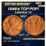 1946-s Lincoln Cent TOP POP! 1c ms67+ rd SEGS