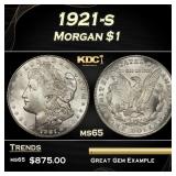 1921-s Morgan Dollar $1 Grades ms65