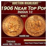 1906 Indian Cent Near Top Pop! 1c ms66 rd SEGS