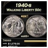 1940-s Walking Liberty Half Dollar 50c Grades ms65