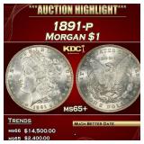 1891-p Morgan Dollar $1 ms65+ SEGS