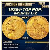 1926-p Gold Indian Quarter Eagle TOP POP! $2 1/2 m