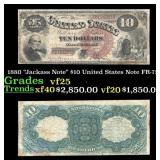 1880 $10 United States Note "Jackass Note" Grades