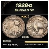 1928-d Buffalo Nickel 5c Grades ms65