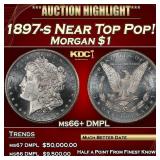 1897-s Morgan Dollar Near Top Pop! $1 ms66+ DMPL S