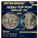 1935-d Mercury Dime TOP POP! 10c ms67+ fsb SEGS