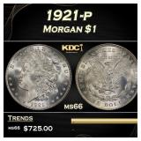 1921-p Morgan Dollar $1 Grades ms66