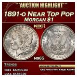 1887-o Morgan Dollar Toned Near Top Pop! $1 ms65+