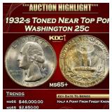 1932-s Washington Quarter Toned Near Top Pop 25c m