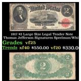1917 $2 Large Size Legal Tender Note Thomas Jeffer