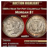 1889-o Morgan Dollar Near Top Pop! Colorfully Tone